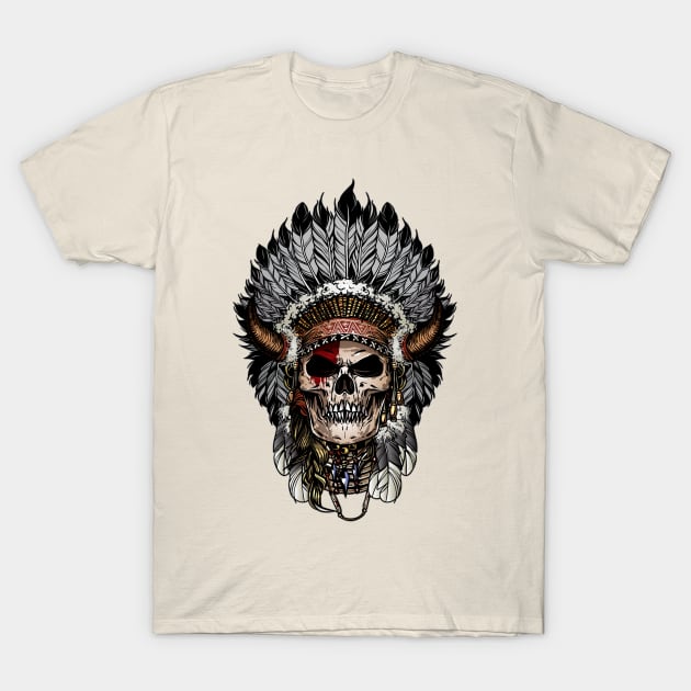 Indian skull T-Shirt by clickprint